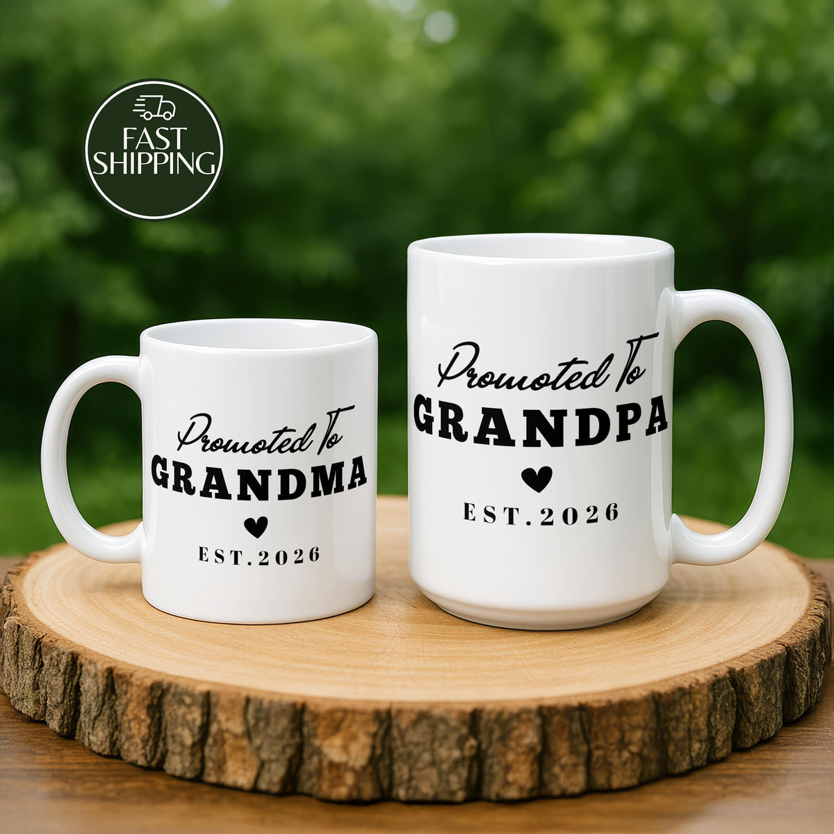 Custom Promoted To Grandma - Grandpa Cup, New Grandparents Coffee Mug, Baby Announcement Gift