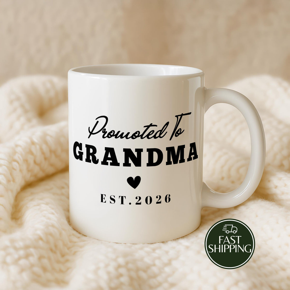 Custom Promoted To Grandma - Grandpa Cup, New Grandparents Coffee Mug, Baby Announcement Gift