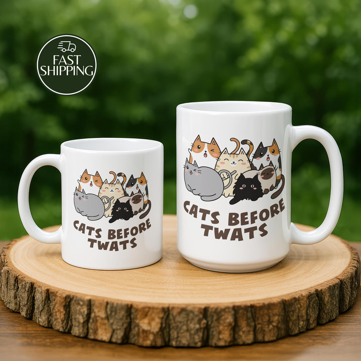 Cats Before Twats Ceramic Cup, Anti Social Cat Lovers Coffee Mug, Sarcastic Pet Owner Gift