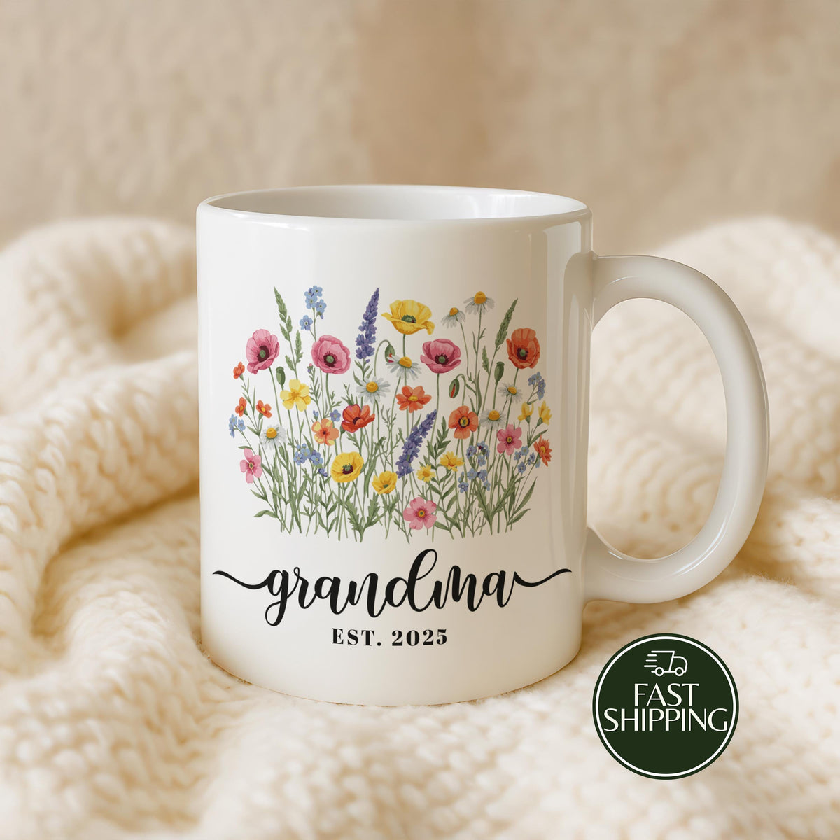 Personalized Grandparents Coffee Mug, Custom Est Grandma Grandpa Cup