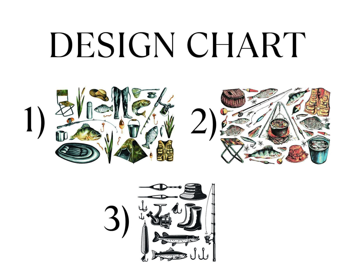 Design Optional Fishing Tools Illustration Mug, Fisherman Hobby Coffee Cup, Angler Life Gift