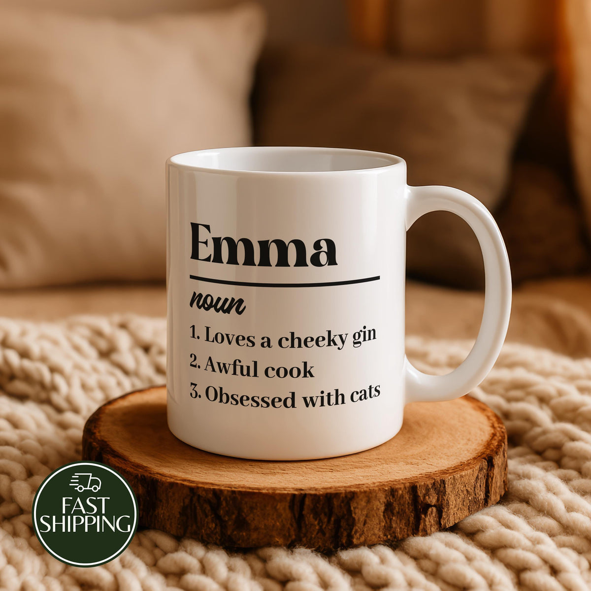 Custom Name Definition Coffee Mug, Personalized Noun Meaning Ceramic Cup