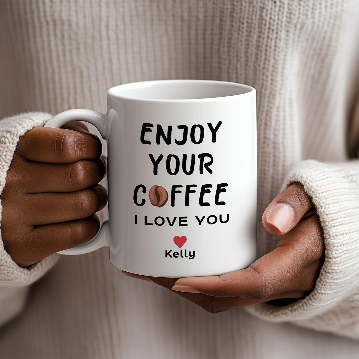 Personalized Daily Use Coffee Lovers Couple Mug, Couple Matching Ceramic Cup