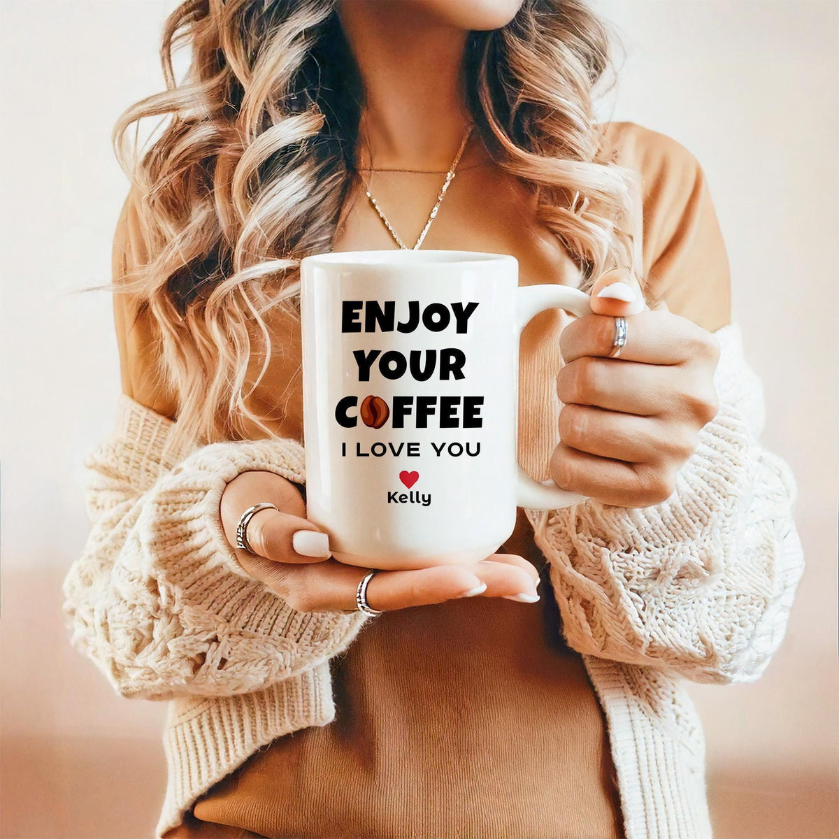 Personalized Daily Use Coffee Lovers Couple Mug, Couple Matching Ceramic Cup