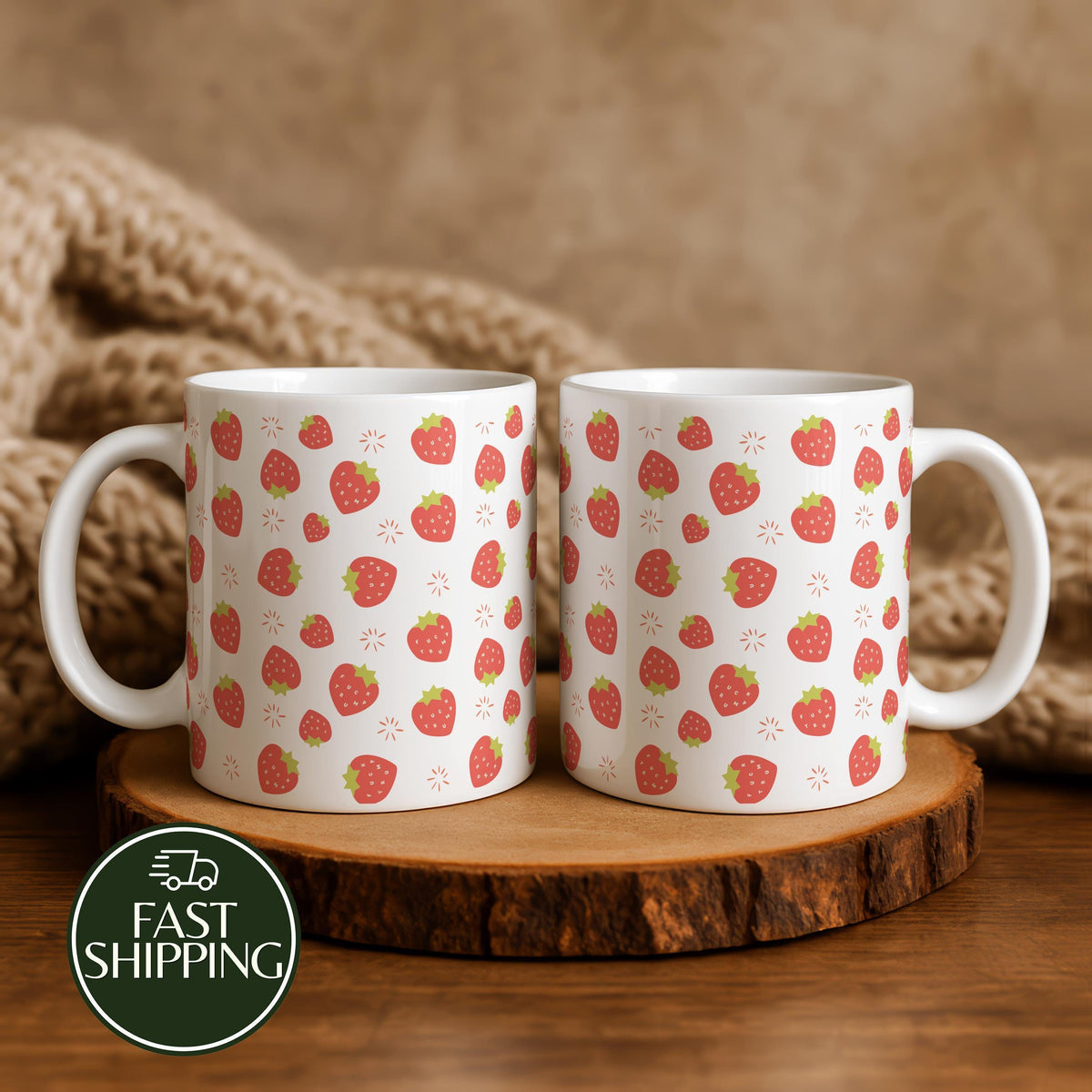 Subtle Protest Strawberry Pattern Coffee Mug, F*cK Trump Ceramic Cup, FDT Gift