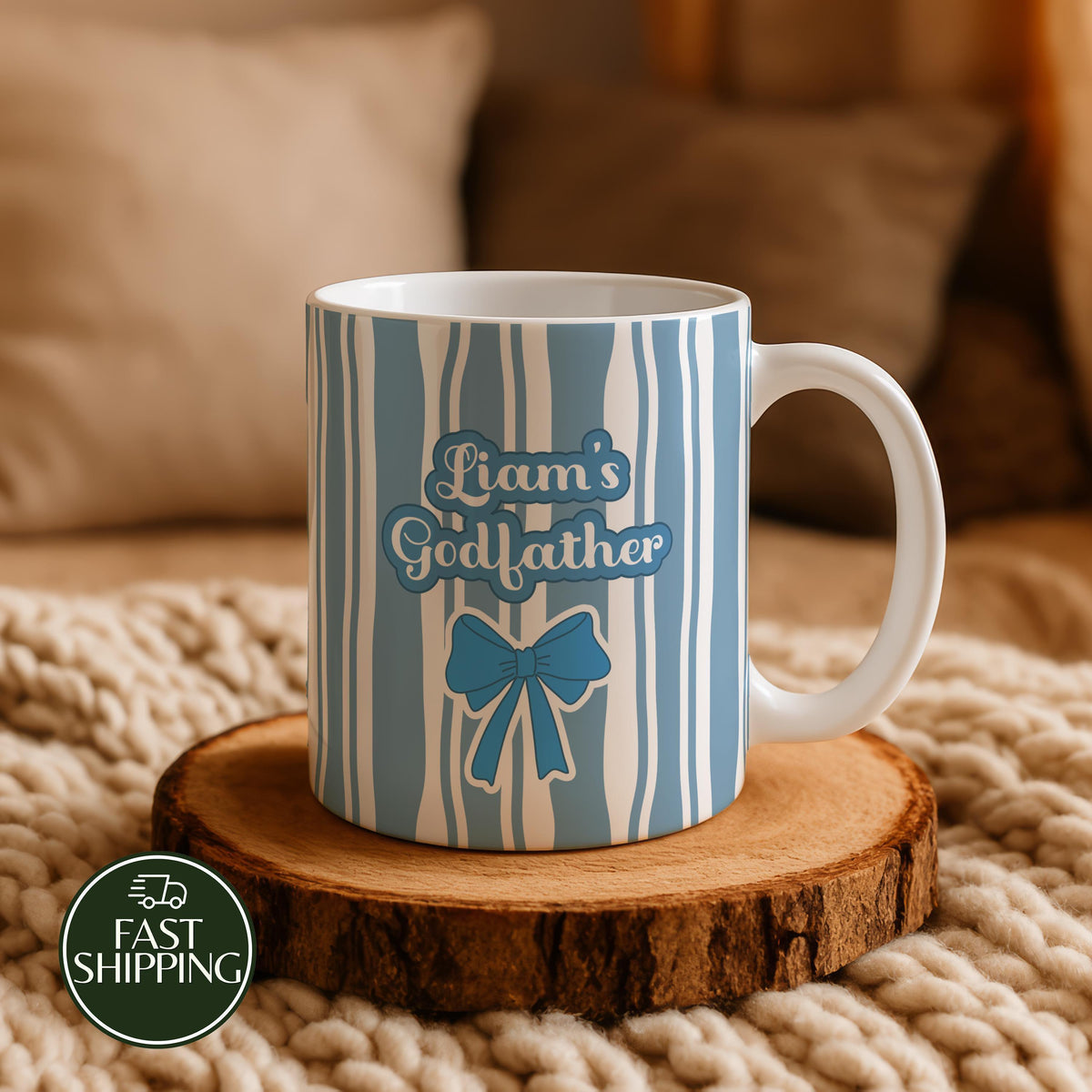Personalized Godmother and Godfather Mug, Custom Name Baptism Keepsake