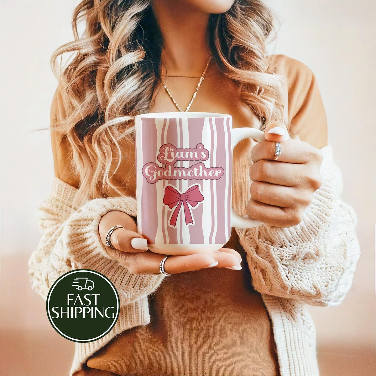Personalized Godmother and Godfather Mug, Custom Name Baptism Keepsake