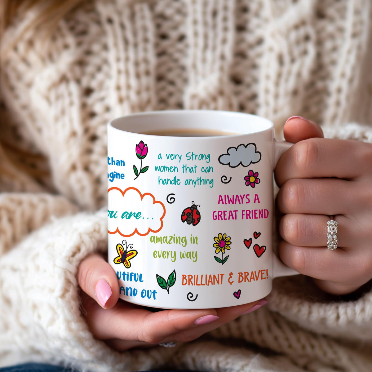 Colorful Encouraging Coffee Mug, Appreciation Quotes Ceramic Cup