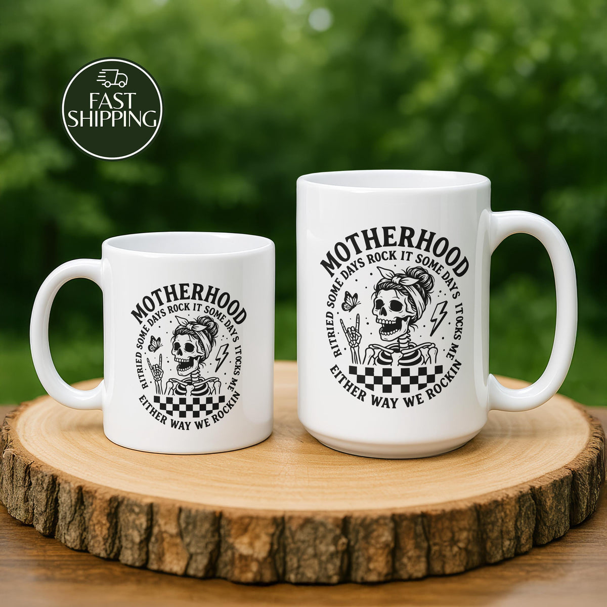 Either Way We Rockin Mom Coffee Cup, Edgy Motherhood Ceramic Cup, Rock Music Lover Mom Gift