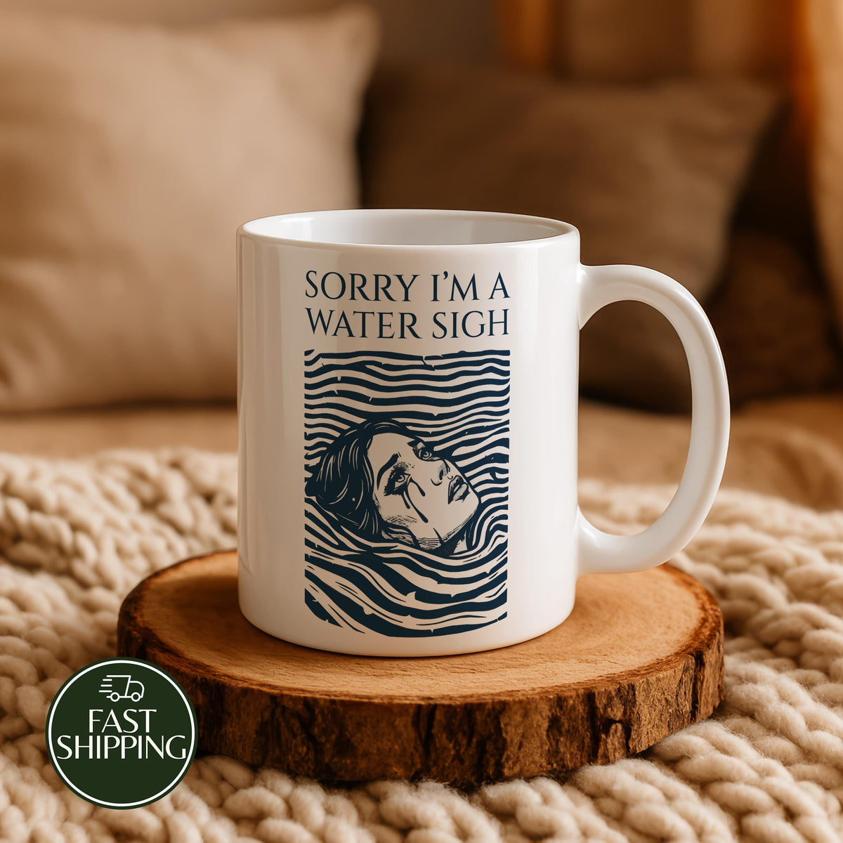 Sorry I'm a Water Sigh Coffee Mug, Sarcastic Horoscope Ceramic Cup, Funny Birthday Gift For Her