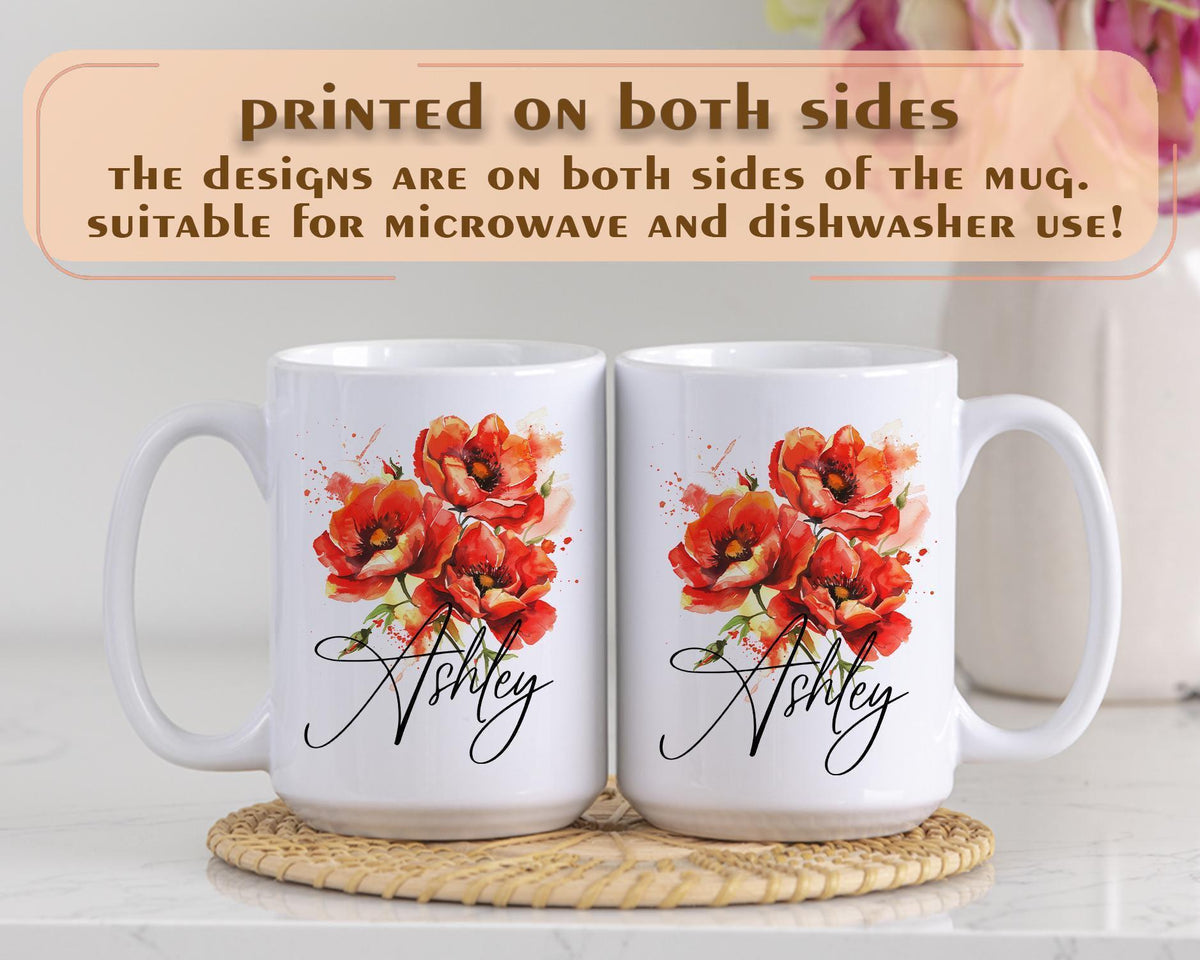 Custom Sunflower Coffee Mug, Personalized Name Floral Cup, Flower Lover Gift
