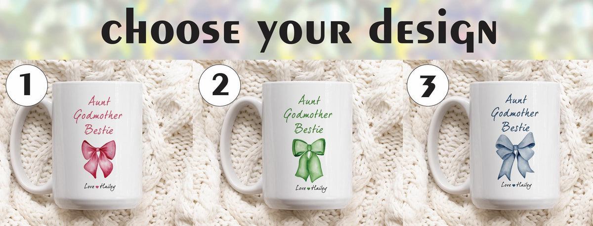 Customizable Aunt Godmother Bestie Ceramic Mug, Godmother Proposal Coffee Mug