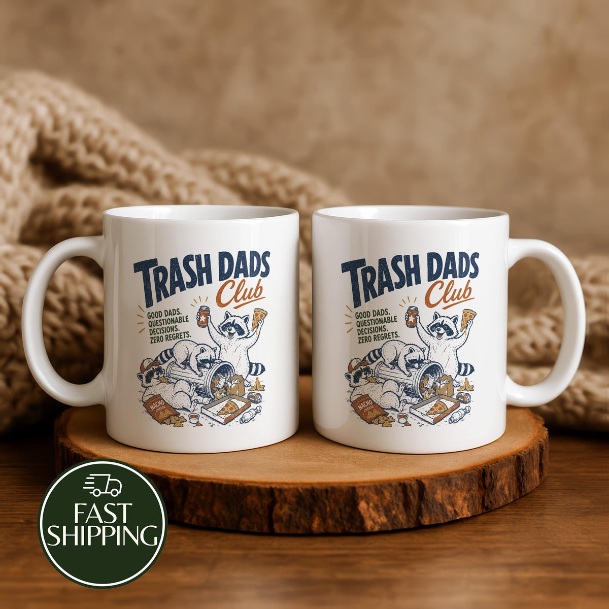Trash Dads Club Coffee Mug, Funny Good Dads Questionable Decisions Zero Regrets