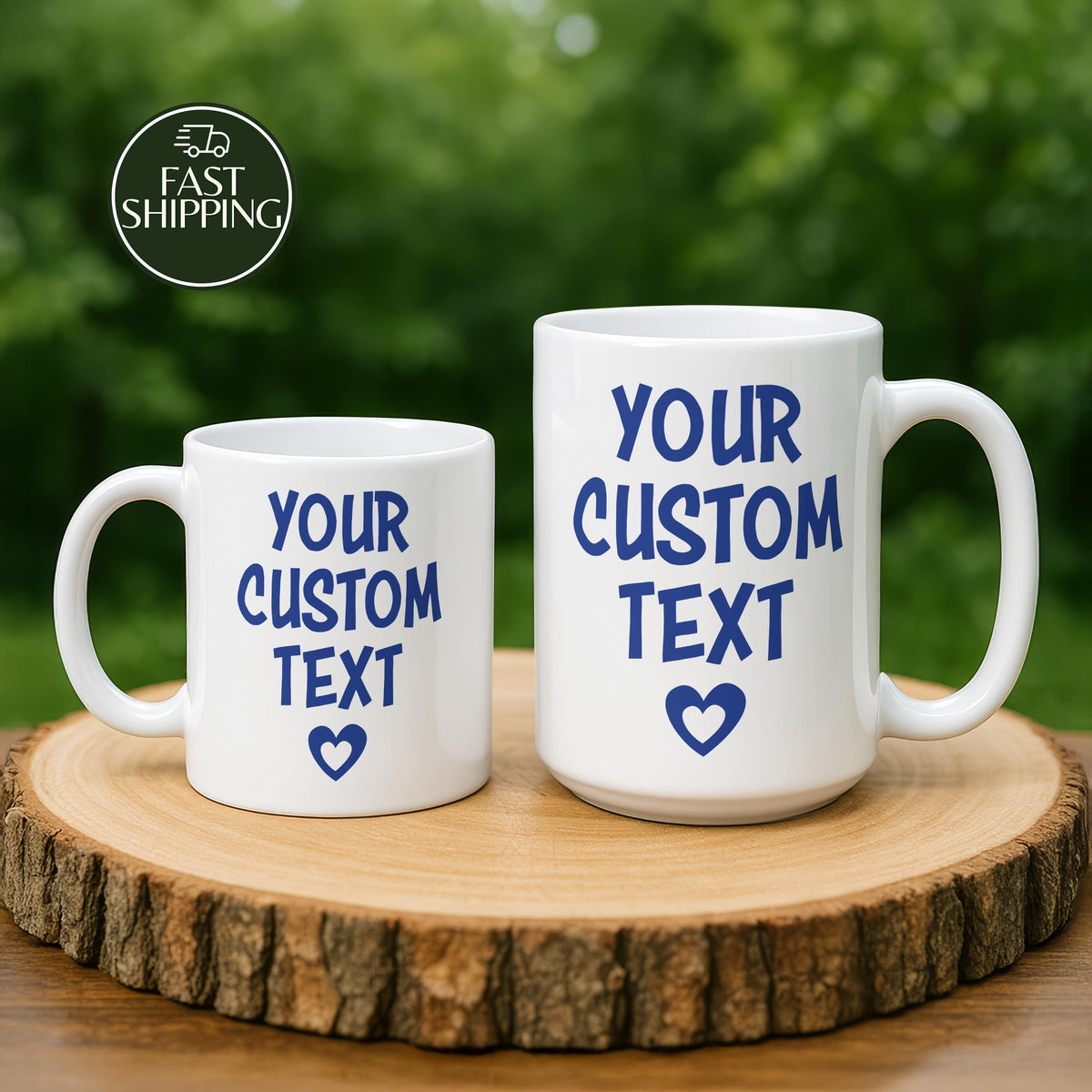 Font Optional Custom Text Coffee Mug, Personalized Message Ceramic Cup