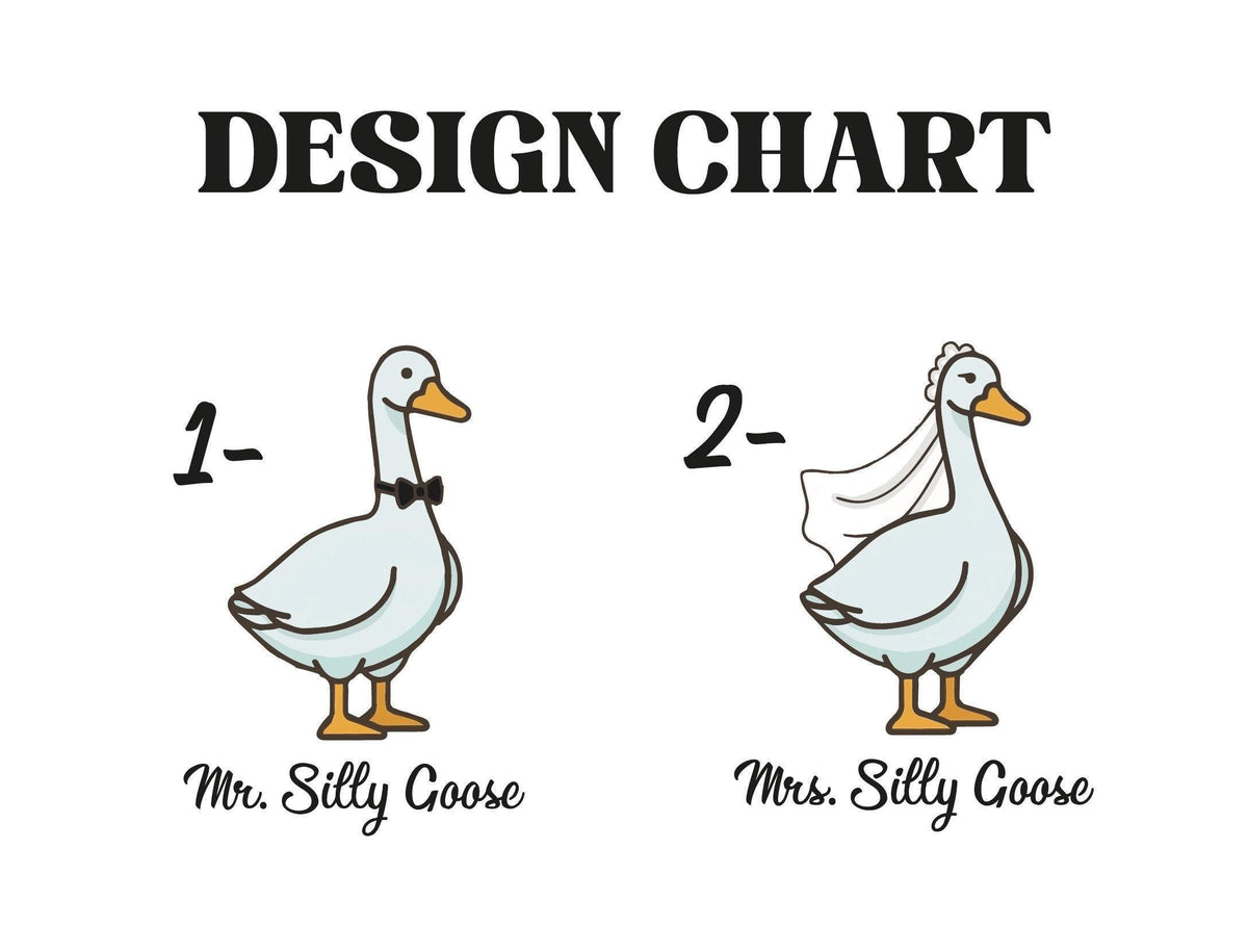 Mr. and Mrs. Silly Goose Coffee Mug, Personalized Bride & Groom Ceramic Cup, Funny Wedding Gift