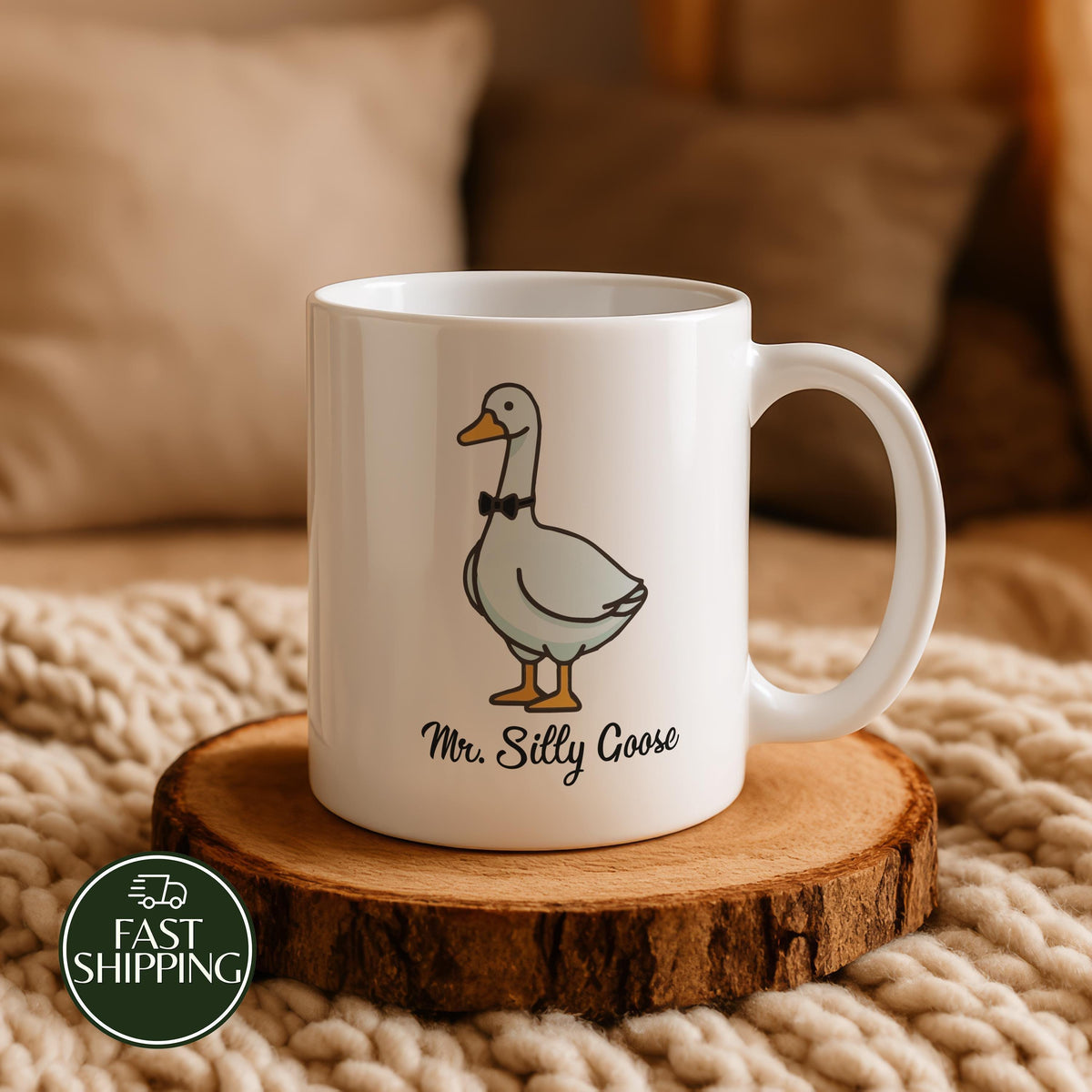 Mr. and Mrs. Silly Goose Coffee Mug, Personalized Bride & Groom Ceramic Cup, Funny Wedding Gift