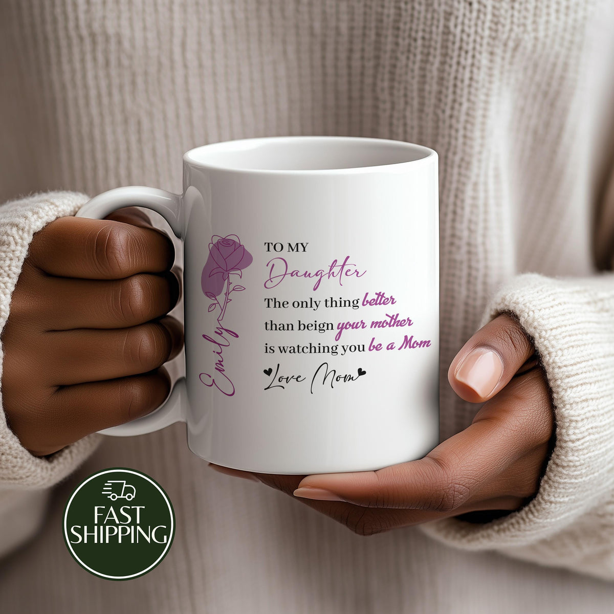 Personalized To My Daughter Coffee Mug, Sentimental Mother's Day Cup