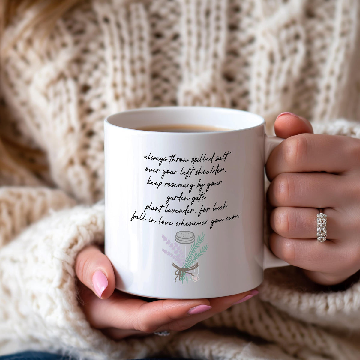 Two Witches Under Moon Coffee Mug, Always Throw Spilled Salt Mug, Witchy Best Friend Gift