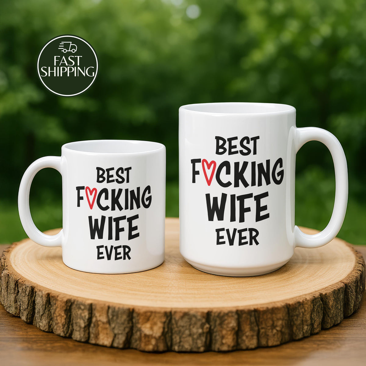 Best Fucking Wife Ever Coffee Mug, Sarcastic Anniversary Ceramic Cup For Her, Soul Mate Gift
