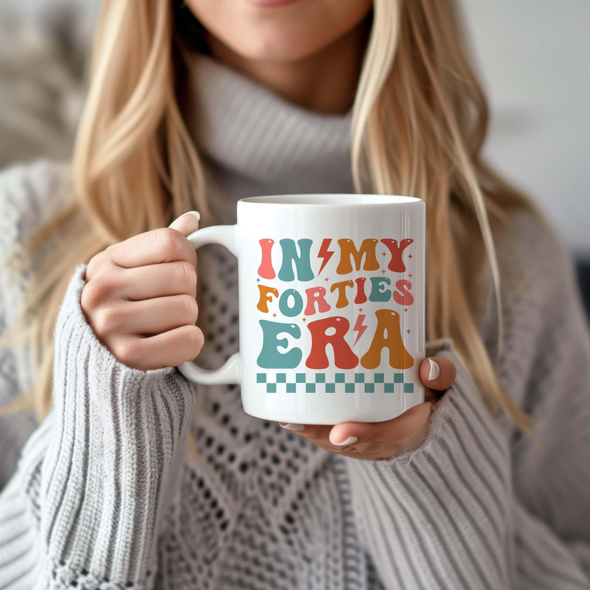 In My Forties Era Coffee Mug, Groovy 40th Birthday Ceramic Cup, Fortieth Birthday Gift For Her
