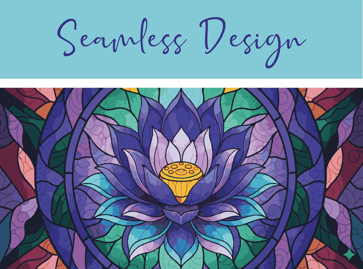 Stained Glass Lotus Illustration Coffee Mug, Botanical Mosaic Art Ceramic Cup