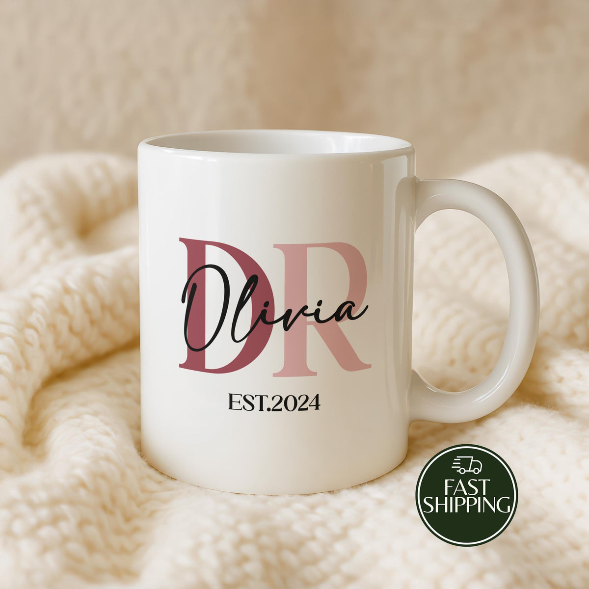 Custom Doctor Coffee Mug with Name and Established Year, Personalized DR Ceramic Cup