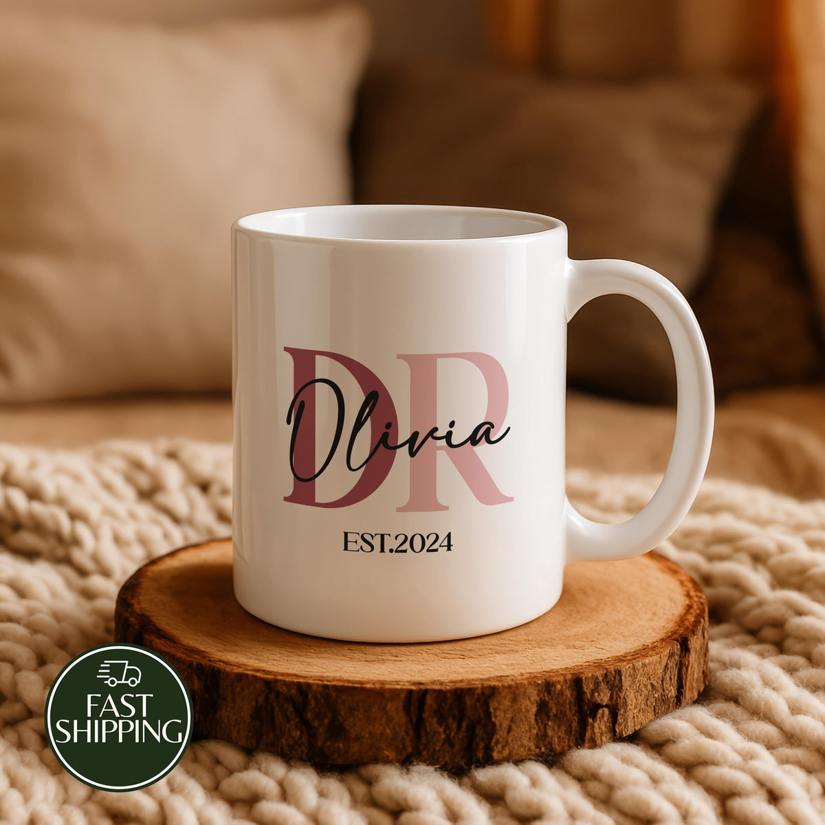Custom Doctor Coffee Mug with Name and Established Year, Personalized DR Ceramic Cup