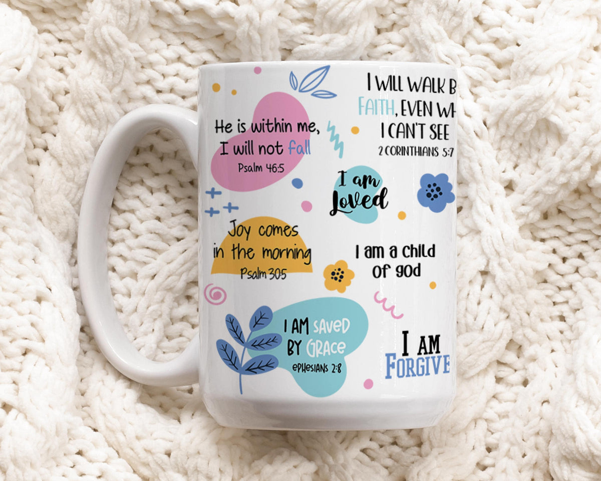 Custom Name Daily Bible Reminder Mug, Bible Verse Ceramic Cup For Christians