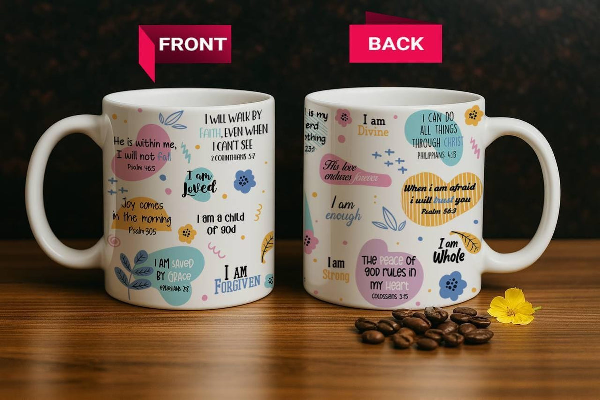 Custom Name Daily Bible Reminder Mug, Bible Verse Ceramic Cup For Christians