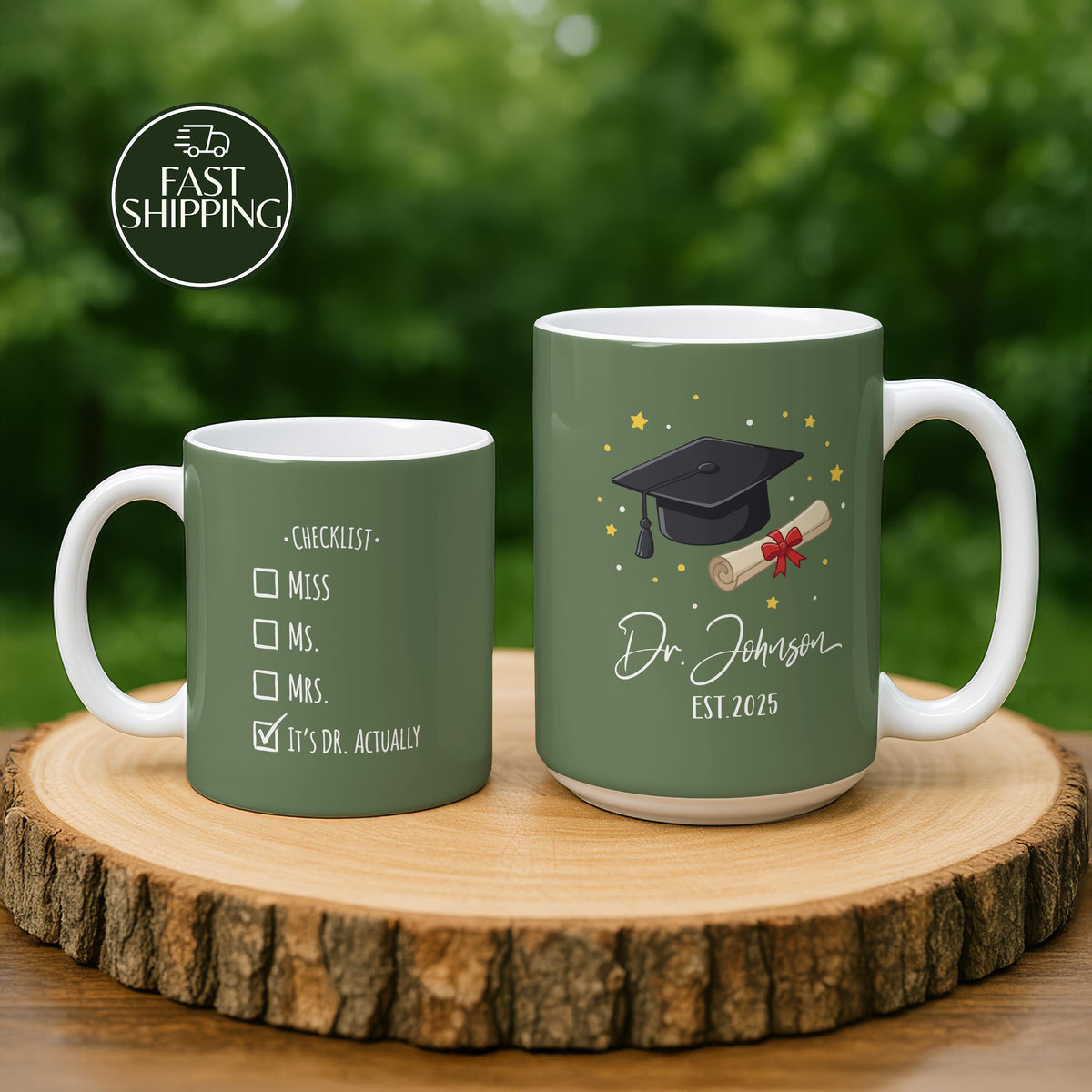 Personalized It’s Dr. Actually Coffee Mug, Custom Name Doctorate Graduation Cup