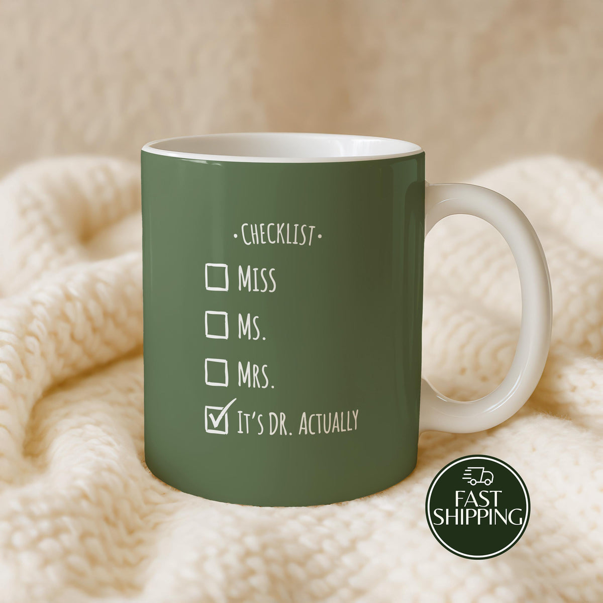 Personalized It’s Dr. Actually Coffee Mug, Custom Name Doctorate Graduation Cup