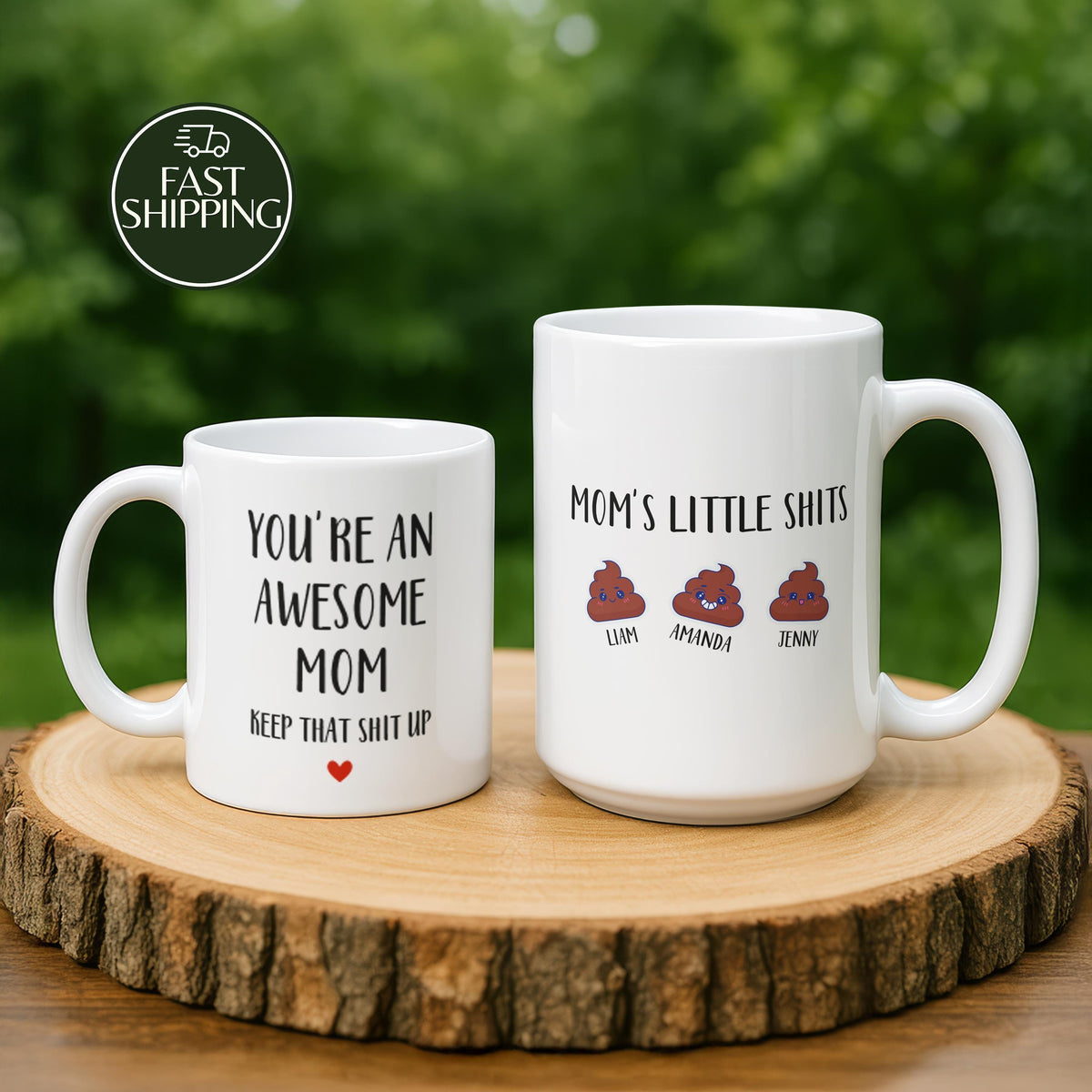 You're An Awesome Mom Coffee Mug, Personalized Mom's Little Shits Mug