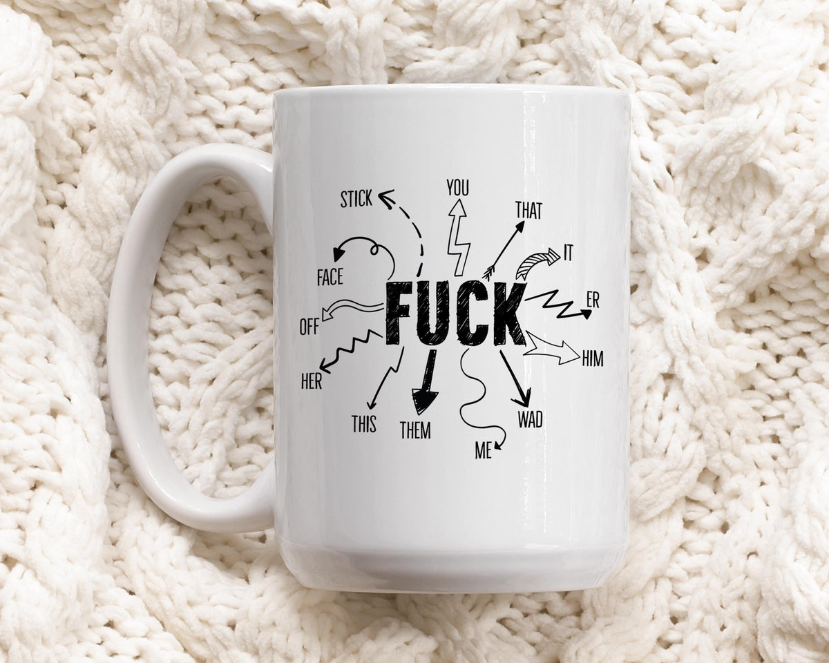 Fuck Daily Mug, Swear Words Lover Friend Gift Pottery Mug, Sassy Offensive Coffee Cup