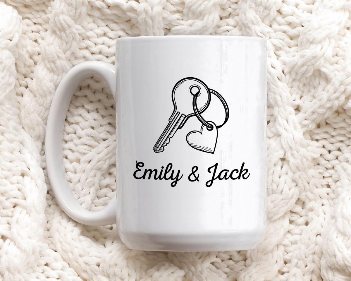 New Home New Adventure New Memories Mug, Personalized Moving In Gift For Friends