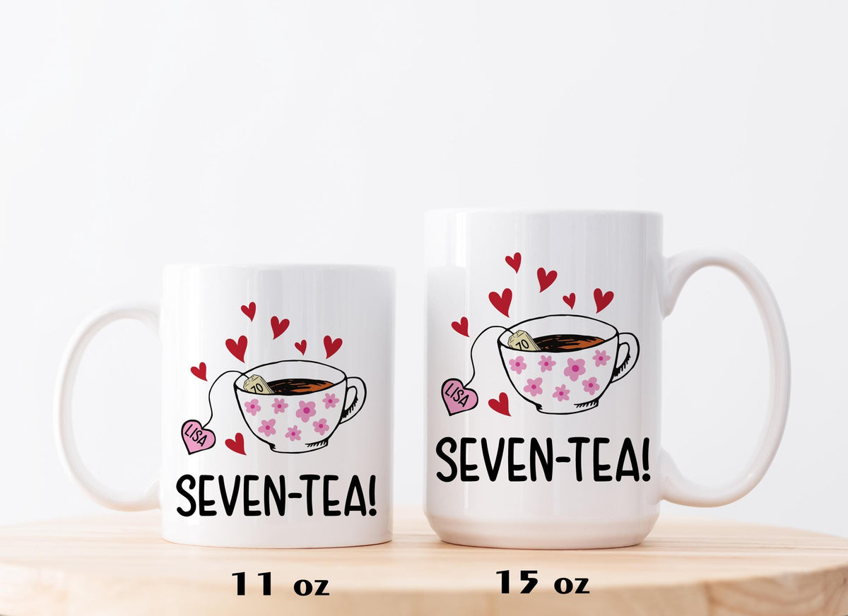 Seven Tea Mug – Custom 70th Birthday Mug, Personalized Gift for 70th Birthday Grandma or Mom