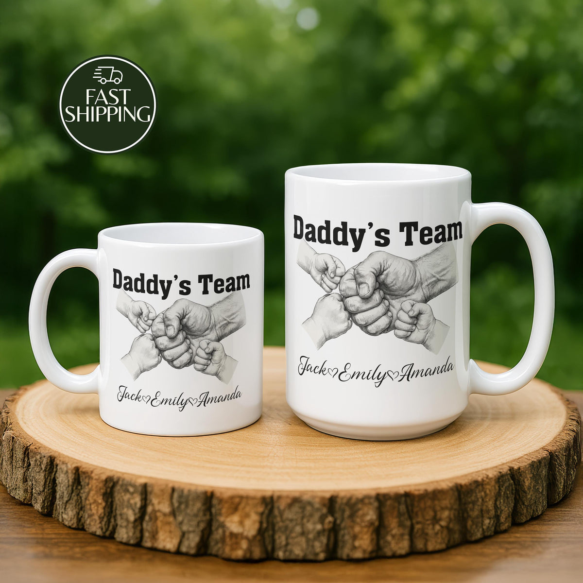 Personalized Daddy’s Team Coffee Mug with Kids Names