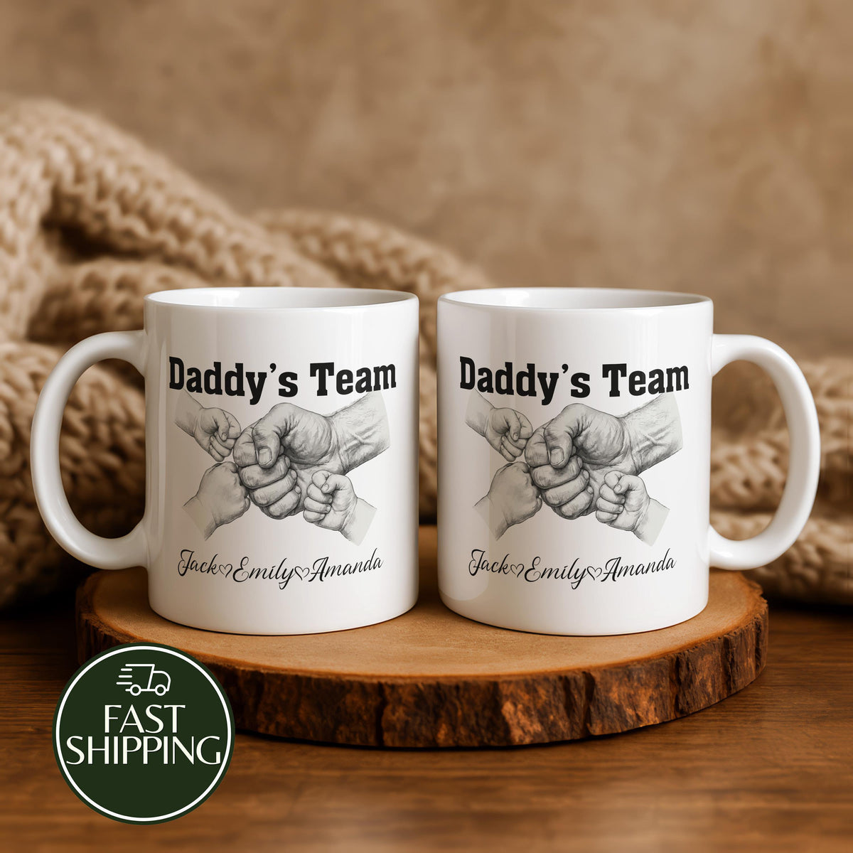 Personalized Daddy’s Team Coffee Mug with Kids Names