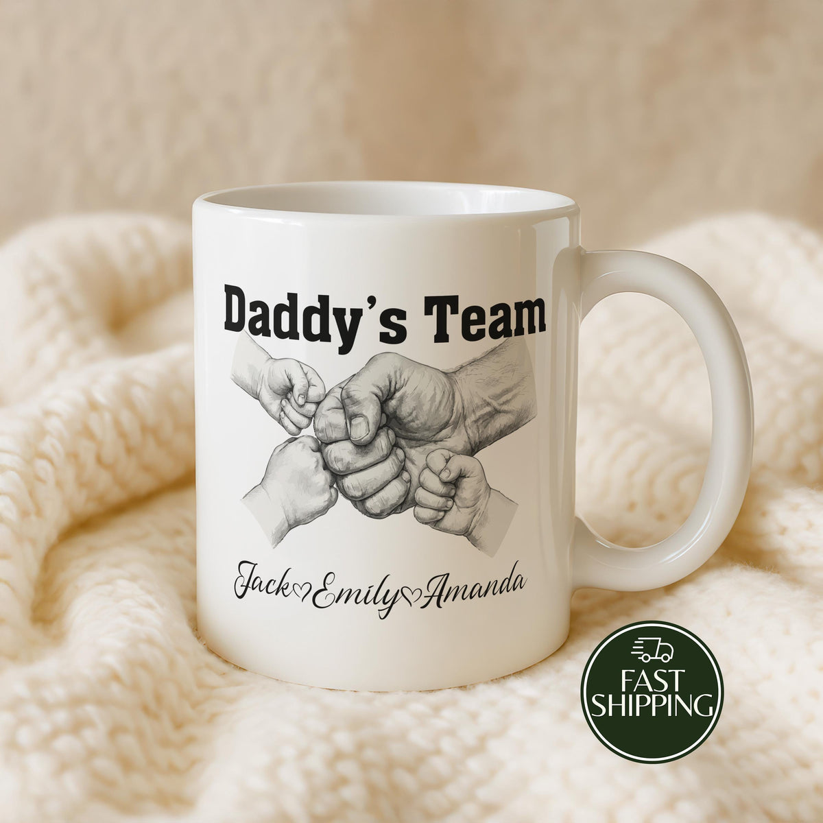 Personalized Daddy’s Team Coffee Mug with Kids Names