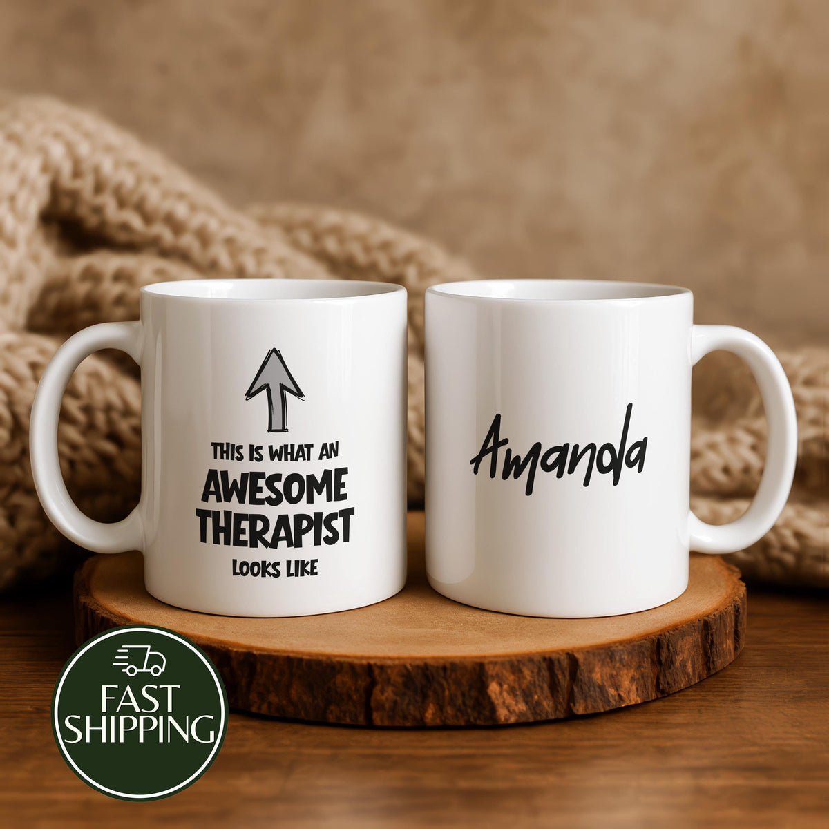 Custom Name This Is What an Awesome Therapist Looks Like Cup
