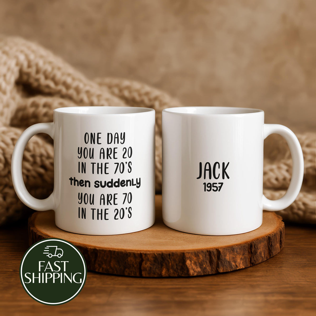 Custom Birthday Party Cup for 1950s Born