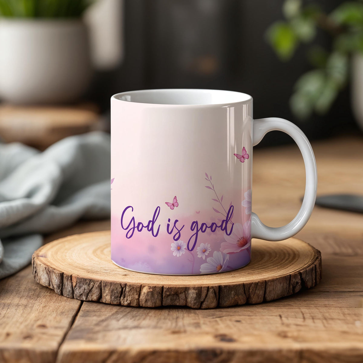 God Is Good Mug – Inspirational Christian Coffee Cup – 11oz or 15oz Faith Mug – Religious Gift – Daily Scriptu