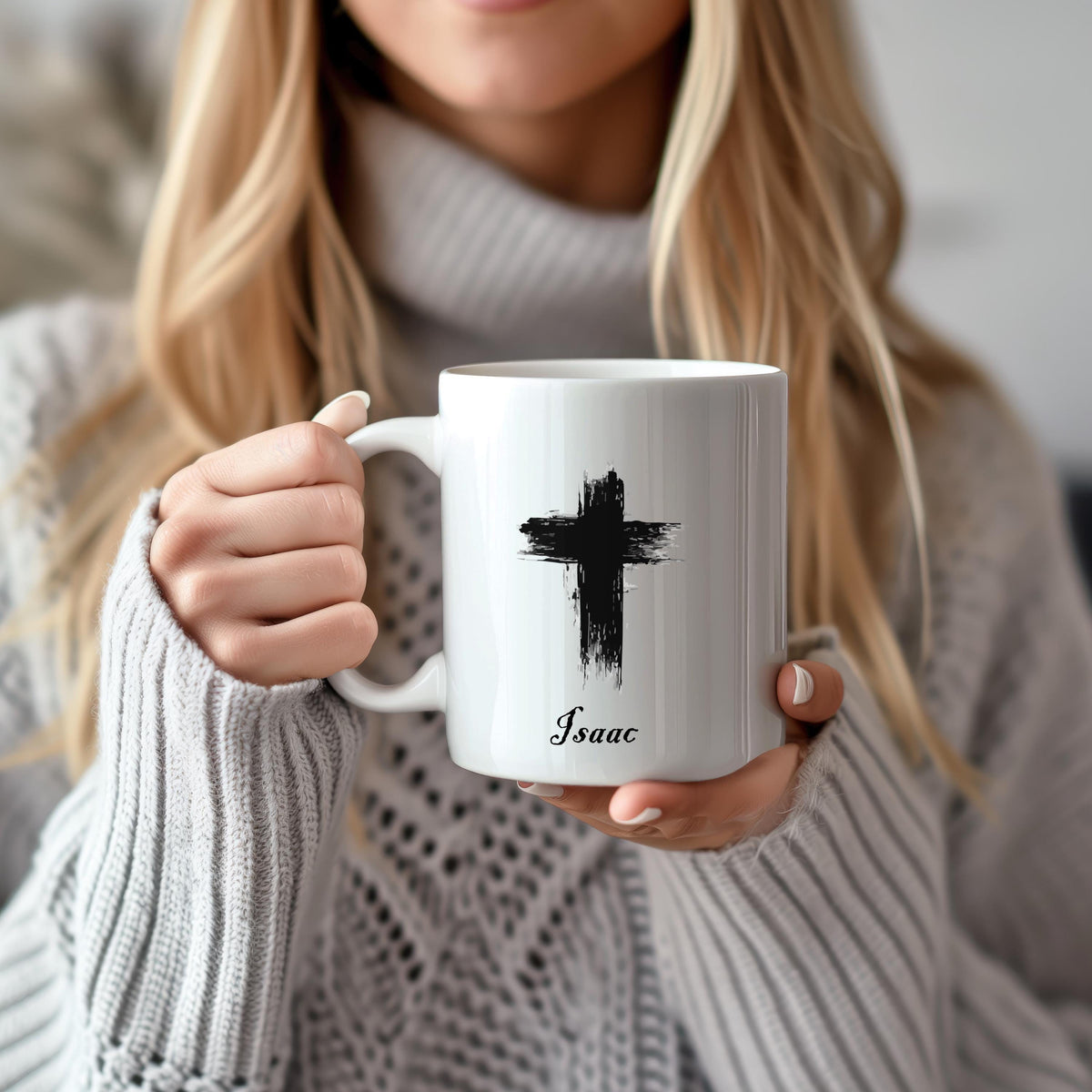 Custom Name Coffee & Jesus Ceramic Mug, Personalized Religious Coffee Cup