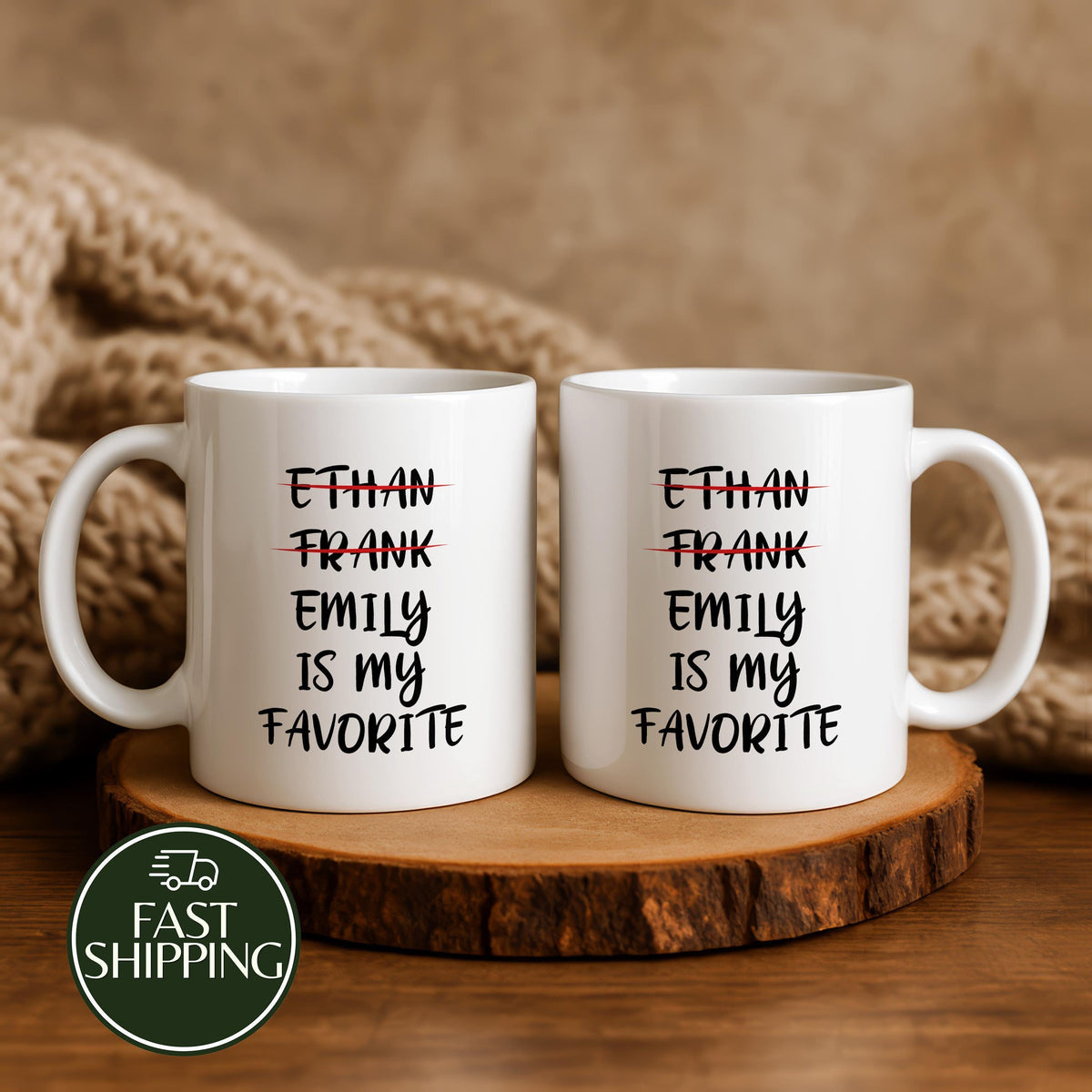 Personalized Funny Siblings Name Coffee Mug For Mom, ... Is My Favorite Ceramic Mug