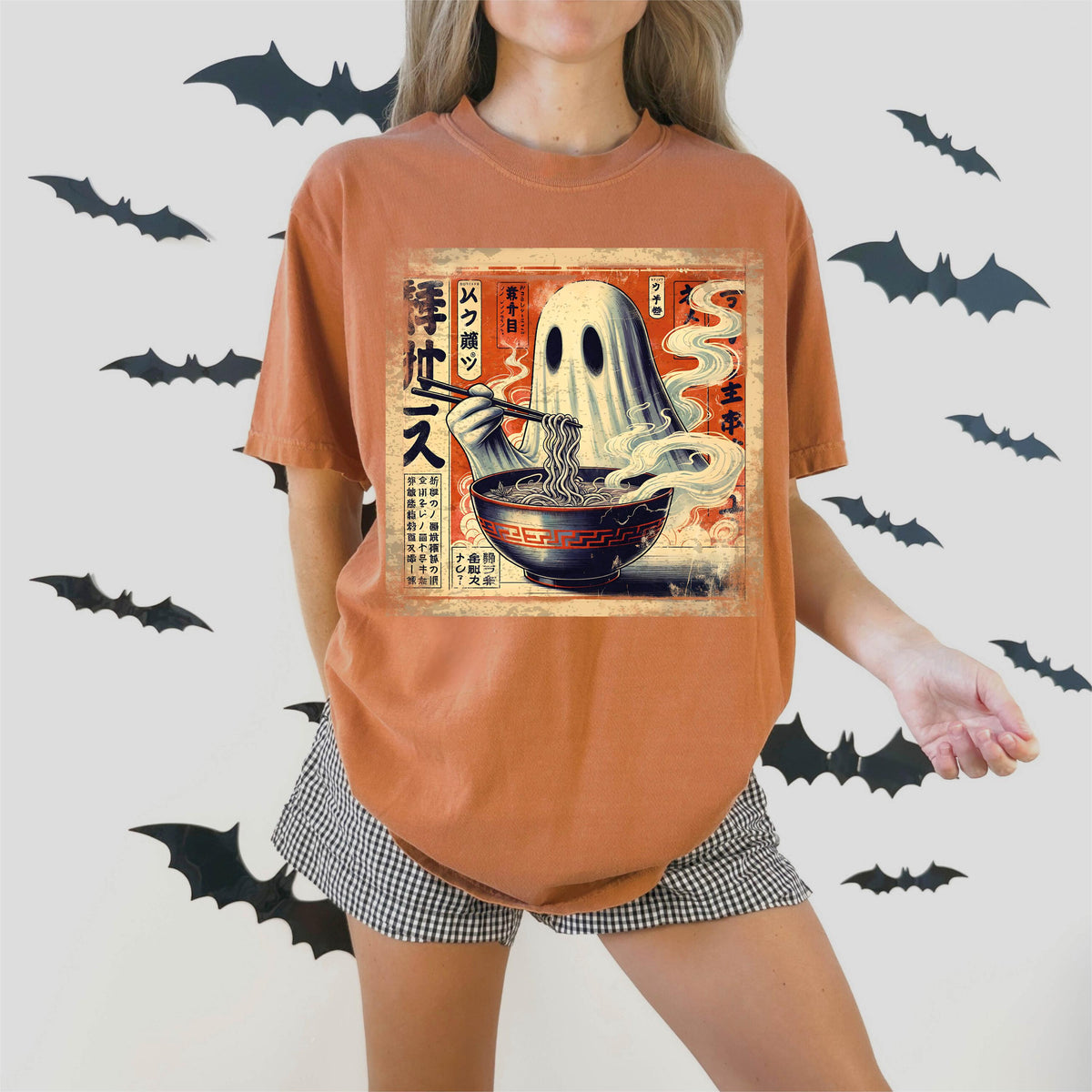 Comfort Colors® Ghost Ramen Shirt, Halloween Japanese Food Tee, Spooky Season Noodle Tees