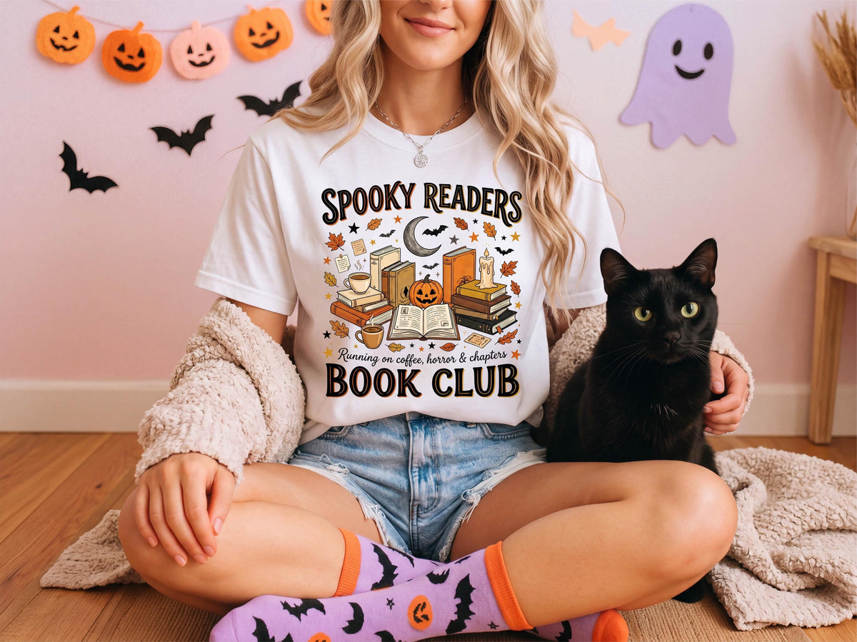 Comfort Colors® Spooky Readers Book Shirt, Halloween Book Lover Tee, Horror Bookish Gift