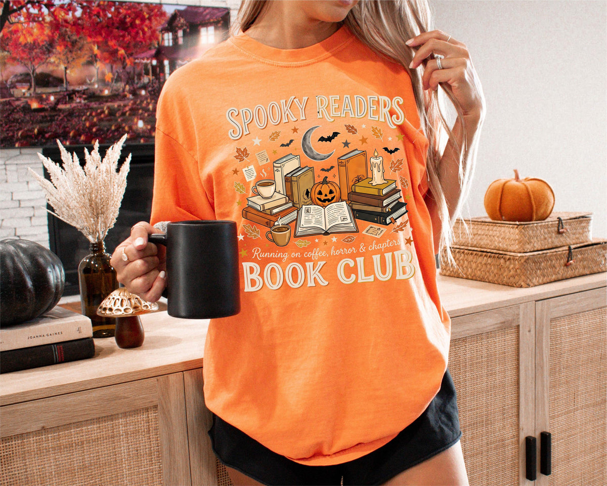 Comfort Colors® Spooky Readers Book Shirt, Halloween Book Lover Tee, Horror Bookish Gift