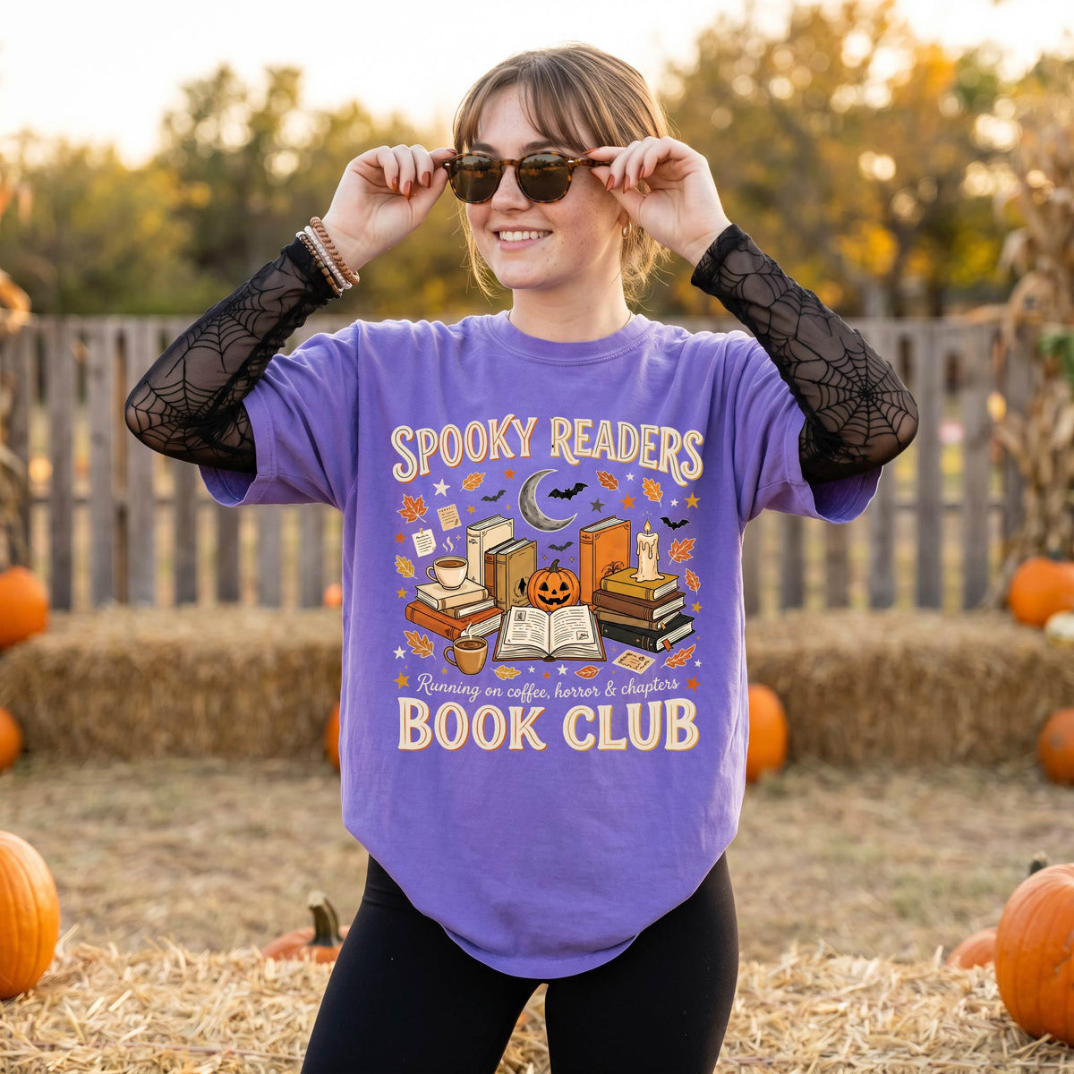 Comfort Colors® Spooky Readers Book Shirt, Halloween Book Lover Tee, Horror Bookish Gift