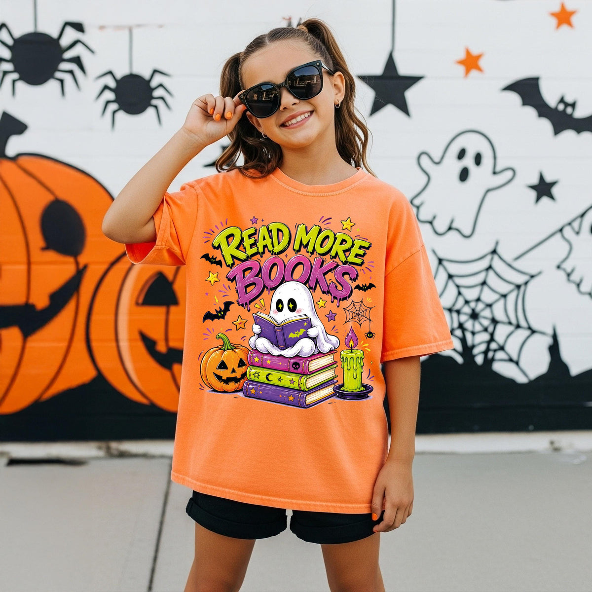 Comfort Colors® Halloween Readers Book Shirt, Spooky Book Lover Tee, Ghost Bookworm Gift