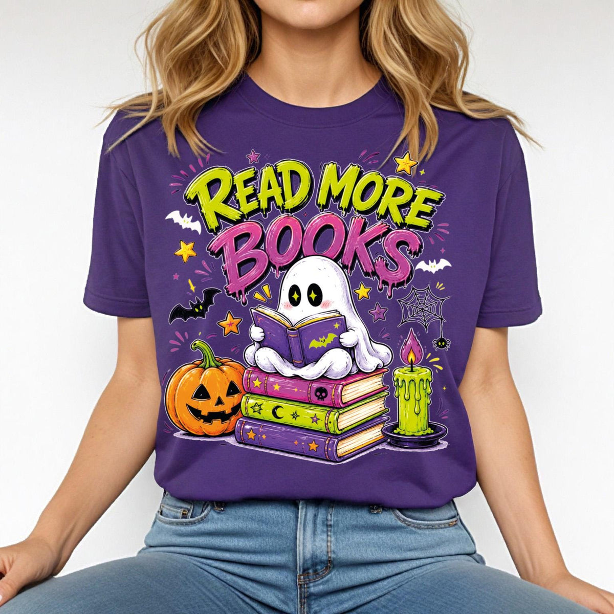 Comfort Colors® Halloween Readers Book Shirt, Spooky Book Lover Tee, Ghost Bookworm Gift