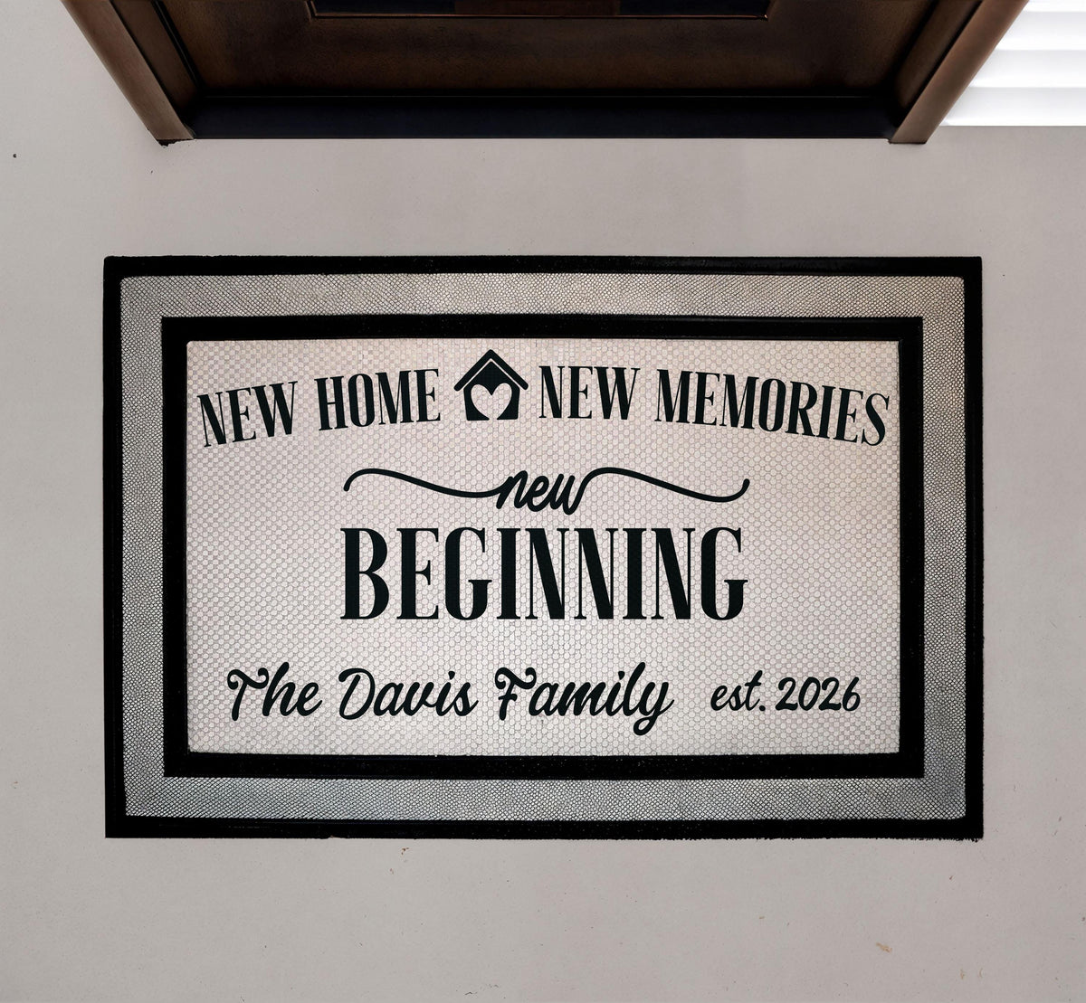 Personalized Family Name Doormat, New Home Welcome Mat, Custom Est. Year Entrance Rug